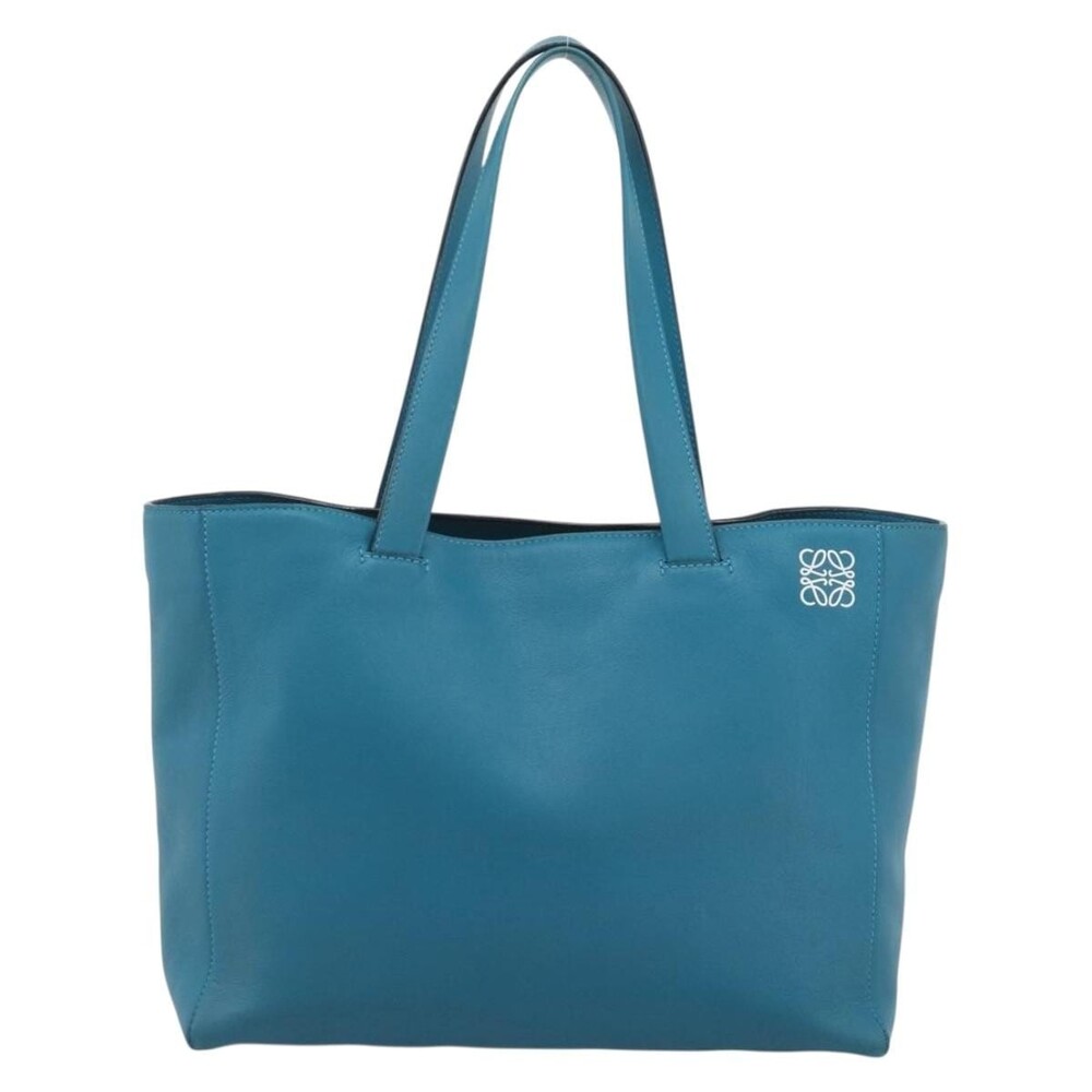 Loewe Anagram Leather East West Tote Blue